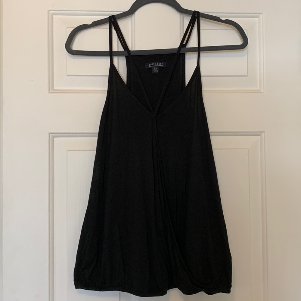 American Eagle Soft & Sexy Black Strappy Tank